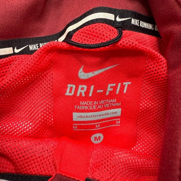 Nike Shield Flash Running Jacket Women M Red Gray Hooded Reflective 619026 - Picture 6 of 16